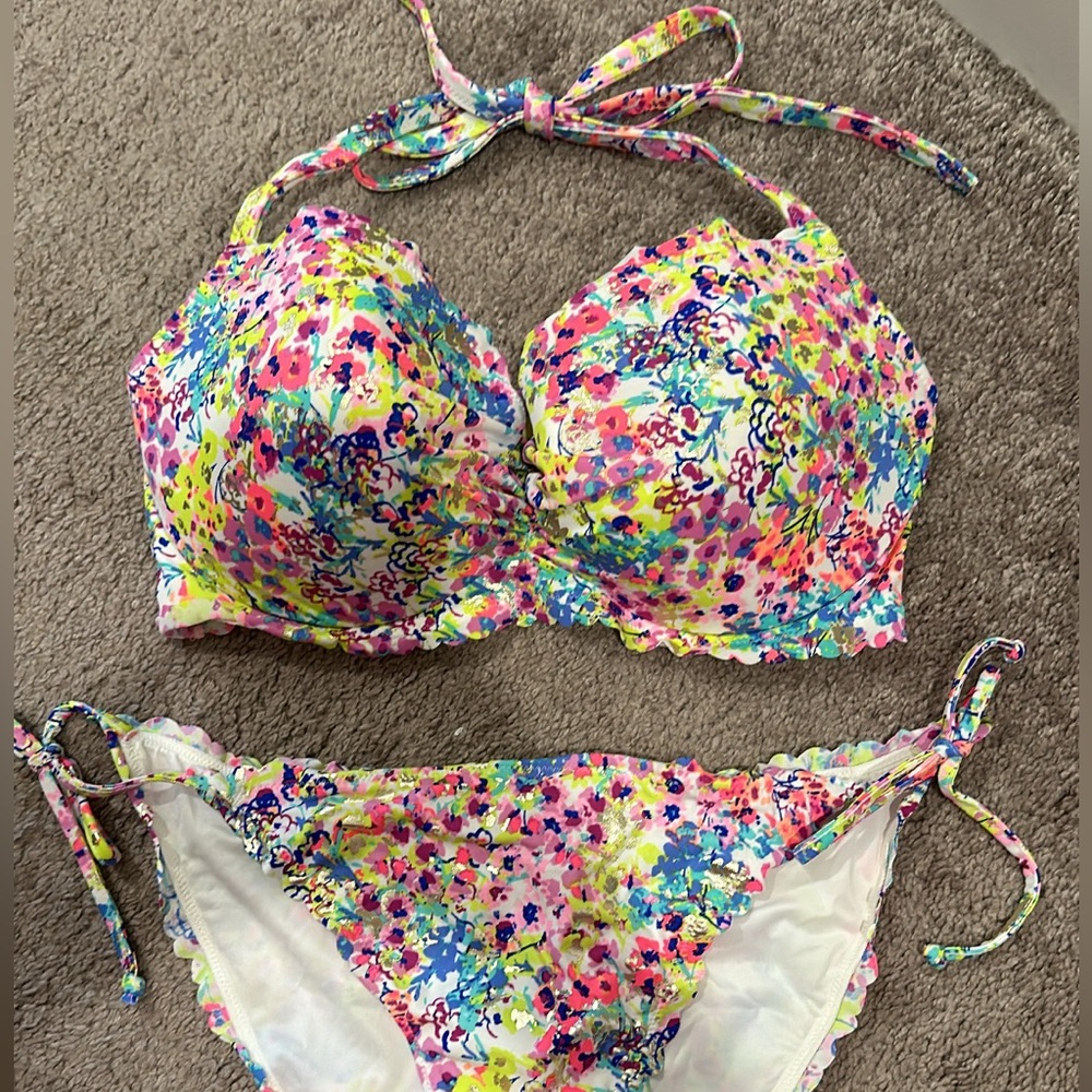 Victoria’s Secret Multi-Color Floral Bikini Set